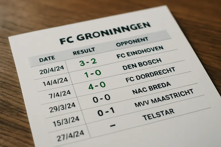 Recente resultaten en wedstrijden