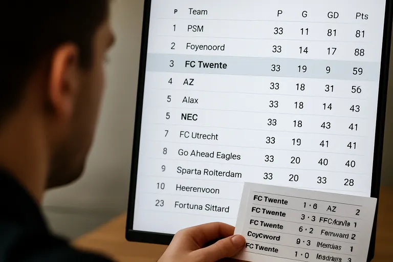 Tussenstand Fc Twente en uitslagen: zo lees je de cijfers