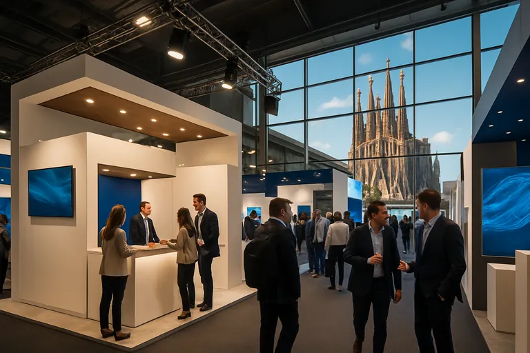 Opvallen met een krachtige beursstand in barcelona die leads en merkbeleving versterkt