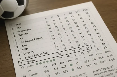 Waar staat Sparta rotterdam op de ranglijst en welke kansen lonken in de Eredivisie