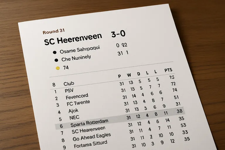 Snel checken: hoe heeft Heerenveen gespeeld en de actuele stand